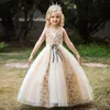 Girl Dresses Flower Princess Dress Fluffy Brithday Ball Gown Sleeveless Tulle Wedding Guest Evening Party Elegant Catwalk For Kids