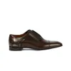 Scarpe eleganti in pelle marrone eleganti da lavoro Oxford stringate da uomo in stile personalizzato fatte a mano per banchetti nuziali
