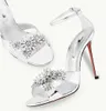 Crystal Margarita Sandals Shoes Floral-embellishments Women Stiletto Heels Lady Party Wedding Dress Gladiator Sandalias 35-43