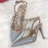 Brand Designer Women's Rivet High Heel Sandals Designer casuale Sexy Ladies Fashion Brand Women's Punte Teds High Tel