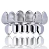 18k Gold Bump Lattice Teeth Grillz Hip Hop Men's Top and Bottom Grills Dental Mouth Punk Teeth Caps Rapper Cosplay Body Jewel182w