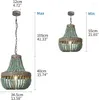 Lampes suspendues Vintage moderne E27 plafond lustre bleu perles en bois salon chambre El cuisine lampes suspendues