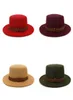 Flat Formal Hat Jazz Panama Cap Men Vrouwen voelden Fedora Hats Winter Wide Brim Caps Lady Woman Vrouw Trilby Chapeau Vrouwelijke Fashion Accessor1456252