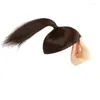 Pinces à cheveux F42F, mélange sans couture, Extension de chignon réaliste, tresses naturelles pour femmes