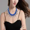 Tuliber Retro Leaf Choker Necklace Statement Österrikisk kristallstrassdroppe för Women Party Jewelry Gift Anniversary Chokers2297