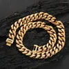 Chains 10/12/14mm Heavy Punk 18K Gold Plate Cuban Link Chain Necklace Men Women HipHop Polished Stainless Steel Fashion Chunky Jewelry