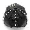 Ball Caps in stile coreano Rivet Snakeskin PU PETTA PAC BASBALLE UOMINO E DONNE COPPIA HIP HOP HAT FLAT BRIM BIM Wholesale