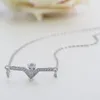 Pendant Necklaces UFOORO S925 Sterling Silver Beautiful Fashion Necklace Elegant Creative Wild V-shaped Clavicle Chain Female Jewelry