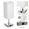 Bordslampor 2styg Bedside Lamp Nightstand med varm vit LED -glödlampa Desk Light Touch Control USB för vardagsrum Cafe Shop