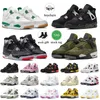 AJ4 Off White Nike Air Jordan 4 Retro Jumpman IV Travis Scott 4s Scarpe da basket Seafoam Red Blue Thunder Black Cat Bred Sail White Oreo Trainers Sneakers