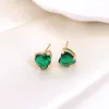 10Pairs Dainty Female Rainbow Crystal Stone Earring Charm Gold Color Small Stud Earring Cute Heart Zircon Wedding Earrings 231227