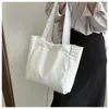 Shopping Bags Women Fashion Tote Bag Aesthetic Solid Color Nylon Casual Large Capacity Shoulder Reusable Buckle Handbags