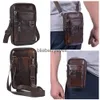 Shoulder Bags Waist Fanny Pack Cowhide Leather Crossbody Bag Male Belt Bum for Travel Outdoor Cell Phone Caseblieberryeyes