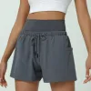 Lijn LU-07 yoga shorts riem fiess running oefening oefening casual dames ademende snel drogende slanke broek uit