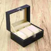 Uhrenboxen Box Case Organizer für Männer 3 Slot PU Display mit Schloss und Spiegel Home Storage Travel