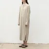 Casual Dresses Cotton Hoodie For Women Long Sleeve Button Open Side Maxi Dress Autumn Winter Clothes