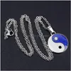 Collane con ciondolo Yinyang Cambiamento di colore Collana con rilevamento della temperatura Ciondolo con monete Collane con umore Donne Bambini Moda Ebreo Dhgarden Dhbwf