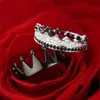 Anéis de casamento Crown Casal Men Fashion Fashion Black Silver Color TwonGing Ring Jewelry Set Gifts Gifts339T