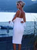 Vestidos casuais vestido de bandagem para mulheres 2023 White bodycon elegante elegante e sexy de alta qualidade fora do ombro no ombro