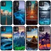 Sea Beach Case for iPhone 13 Pro Case for iPhone 11 12 13 14 15Pro Max 14 Plus Black Silicone Funda