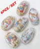 6 pièces robe de lapin de pâques impression alliage métal bibelot étain oeufs de pâques en forme de boîte à bonbons boîtier en fer blanc décoration de fête Z11235871126