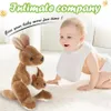 30 cm Kawaii lindos cojines canguro madre e hijo juguetes de peluche PP algodón animales de peluche niños regalos de nacimiento para niños 231228