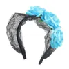 Lolita – bandeau de tête pour femmes, cerceau de Cosplay, cerceau de tête de fleur artificielle d'halloween, bandeau Floral, accessoires de cheveux de fête