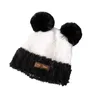 Beanie Skull Caps Creative Cute Little Bear Plush Colored Knitted Hat Autumnwinter Thickened Pullover for Warmth and Face Showcasing Cold Women