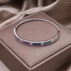 Brazalete de joyería de moda coreana chapado en oro de 18 quilates, pulsera cerrada de circón de Color de lujo, accesorios elegantes para fiesta de boda para mujer