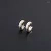 Stud Earrings 1pair 4mm High Quality Fashion Trendy Titanium Steel Frosted Round Men's For Men Piercing Jewelry Gifts