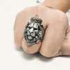 Cluster Rings European And American Vintage Personalized Crown Lion King Ring Men's Cross Opening Adjustment Wholesale