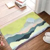 Carpets Yellow Pink Mountain Pine Tree Forest Flannel Floor Mat Bathroom Decor Carpet Non-Slip For Living Room Kitchen Welcome Doormat