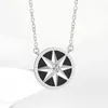 2024 Pendants S925 Silver Inlaid Natural A Goods Jade Emerald Lucky Compass Necklace Pendant Womens Set Chain Collarbone Fashion