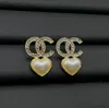 Fashion Studs Oorbellen Luxe Parel Designer Stud Diamond Earring Merk Brief Sieraden Vrouwen Koper 18K Vergulde Valentijn Huwelijksgeschenken