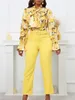 Dames tweedelige broek OL stijl 2 sets damesoutfit lentekleding bloemenprint shirt top en broek streetwear trainingspak set