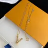 18k Gold Luxury Classic Letters Designer Pendant Necklaces Women Retro Vintage Choker Letter Goth Sailormoon Necklace Jewelry Brand Gift Box Packing