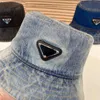 Wide Brim Hats & Bucket Hats Designer P-letter baseball cap star same style denim inverted triangle basin cap, female couple sunshade fisherman hat DV3X