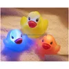 Outros suprimentos de festa de evento LED luz pato float água natação childs jogar boca mini pequena borracha amarela educacional para crianças b dh0tm