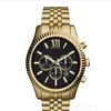 Lexington Chronograph Gold-Tone Dial Black Mens Watch M8280 M8281 M8286 M8313 M8319 M8320 M8405 Original Box Whole and Ret219d