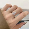 Confezione regalo per anelli di fidanzamento nuziale con promessa di eternità da donna del 2023, misura 5-9