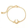 Bracelets de liaison à portée rapide et aux bijoux américains Open Moon Round Disc laisse le bracelet bracelet à cinq pièces bracelet