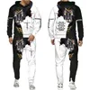 Survêtements pour hommes Cross Lion 3D Imprimer Sweat à capuche / Costume Casual Hommes Femmes Sweat-shirt Pantalon Set Jesus Love Everyone Christian Streetwear Vêtements