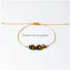 Chain Irregar Crystal Natural Chip Stone Bracelet Rope Adjustable Braided Gravel Gemstone Beaded For Drop Delivery Jewelry B Dhgarden Dhed8