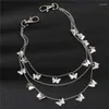 Bälten Chic Butterfly Multilevel Low Metal Chains midja Keychain Fashion Side Chain Belt Accessories Smycken för jeans232e