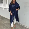 Kvinnors blusar Kvinnor Topp fast färg Lady Summer Coat Plus Size Cowl Neck Blus