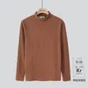 Herr t-skjortor Autumn Winter Half Turtleneck Bottom Skjorta Män Loose Casual High Street Långärmad t-shirts Toppar Male Clothes