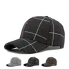 Bollkapslar Män baseball Autumn och Winter Lattice Dome Hats för manlig polyester 55-60 cm Justerbar böjd randen Fashion Sports Outdoor