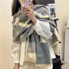 26% OFF New autumn and winter Korean lazy style dual color letter casual scarf women's long reversible shawl outerwear