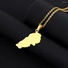 Pendant Necklaces Fashion Lebanon Map Necklace Stainless Steel Gold Color Middle East Men Women Country Jewelry Gift