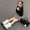 Women Socks Soft White Fluffy Leg Warmer Girls Winter Warm Faux Fur Stockings Long Legging Foot Boot Covers Thick Calf